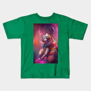 Strange Cosmonaut Kitty Cat Kids T-Shirt